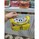 Mikasso Desenli Büyük Boy Kulplu ve Fermuarlı Şeffaf Kalem Kutusu Kalemlik 20,5X12,5X10 cm Belirtilmemiş Sar - Çok Renkli