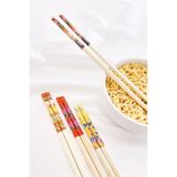 Mikasso Desenli Organik Bambu Çin Çubuğu Chop Sticks 10 Çift Jüt