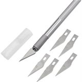 Mikasso Design Knife Tasarım Hobi Kretuar Bıçağı 5 Uç Yedekli Set