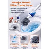 Mikasso Deterjan Hazneli Standlı Silikon Tuvalet Fırçası 360° Esnek Başlık Çizmez Hijyenik Klozet Fırçası Pl - Çok Renkli