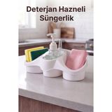 Mikasso Deterjan Hazneli Süngerlik Kutulu Plastik Beyaz Ürünün Kullanım Ömrünü Korumak Için Ürüne Özel Bakım - Çok Renkli