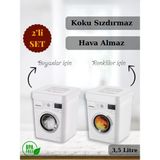 Mikasso Deterjan Kutusu 2’li Set – 3.5 Litre Kapasiteli, Beyaz ve Renkliler Için Ayrı Saklama Çözümü Plastik