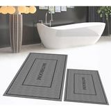 Mikasso Dijital Baskılı Kaymaz Taban Yıkanabilir Ikili Banyo Paspas Klozet Takımı, V-Klozet-04-Gri, Polyeste - Çok Renkli