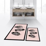 Mikasso Dijital Baskılı Kaymaz Taban Yıkanabilir Ikili Banyo Paspas Klozet Takımı, V-Klozet-26-Pembe, Polyes - Çok Renkli