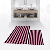 Mikasso Dijital Baskılı Kaymaz Taban Yıkanabilir Ikili Banyo Paspas Klozet Takımı, V-Klozet-50-Pembe, Polyes - Çok Renkli