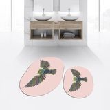 Mikasso Dijital Baskılı Kaymaz Taban Yıkanabilir Oval Ikili Banyo Paspas Klozet Takımı, V-O-Klozet-37-Pembe, - Çok Renkli