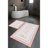 Mikasso Dijital Baskılı Kaymaz Yıkanabilir Bath Ikili Banyo Takımı Klozet Takımı Polyester Pembe - Çok Renkli