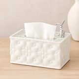 Mikasso Dikdörtgen Masaüstü Peçetelik (18.4×12.5×9 Cm) Beyaz Altın Ahşap - Çok Renkli