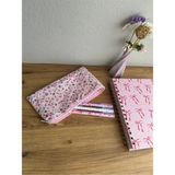 Mikasso Dikdörtgen Pembe Fermuarlı Pembe Çıtır Çiçekler Desenli Kalem Kutusu Kalemlik Ölçüleri 20-10CM - Çok Renkli