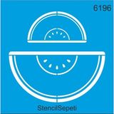 Mikasso Dilim Karpuz Deseni Stencil Şablon ST6196 20X20 cm - Çok Renkli
