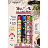 Mikasso Dinofun Premium Hb Kurşun Kalem Seti 12’li Köşeli Gövde Bulut Desenli Yerli Üretim Çok Renkli 12'li