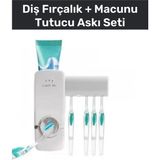 Mikasso #dişfırçalık Her Tip Macunla Uyumlu Diş Macunu Sıkacağı Pratik Yapışkanlı 5 Adet Fırçalık Askı Seti - Çok Renkli