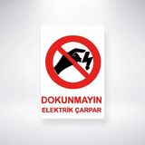 Mikasso Dokunmayın Elektrik Çarpar 21X35 Arkası Sticker