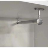 Mikasso Dolap Içi (70CM) Krom Yuvarlak Askı Borusu(Askı Borusu+Flanş+Vida) Metal Gri Tr