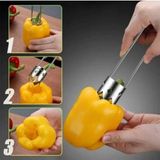 Mikasso Dolma Biber ve Kabak Oyacağı Paslanmaz Metal Gümüş