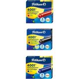 Mikasso Dolma Kalem Kartuşu Siyah Mavi Kırmızı 3 Paket Dolma Kalem Mürekkebi - Çok Renkli