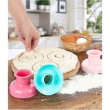 Mikasso Donut Kek Kalıbı Yuvarlak Hamur Kesici Plastik Bordo