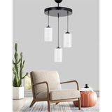 Mikasso Dora White Glass 3 Salon Avize Metal 3 E27 Gri Salon / Oturma Odası - Çok Renkli