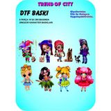 Mikasso Dtf Baskı 15*20 cm Ebadında 8 Parça Prenses Kız Baskıları Prenses Kız Barbie Kızlar Cindy Kız - Çok Renkli
