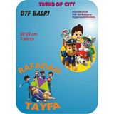 Mikasso Dtf Baskı Ütü Ile Basılabilen Rafadan Tayfa ve Paw Patrol Tekstil Baskıları 2 Parça - Çok Renkli
