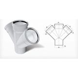 Mikasso Dublex Pvc Atık Su Borusu Pimaş Çift Çatal 70 X 50 Mm.