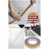 Mikasso Duvar Dekor Fayans Arası Şerit Bant Dekoratif Dekor Bant 1 cm 50 Metre Altın Sarısı Renkli