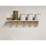 Mikasso Duvar Raf Kancalı Mdf Kahverengi Modern - Çok Renkli
