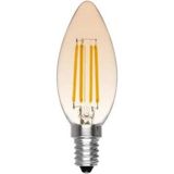 Mikasso E14 Ince Duy Buji Mum Amber Renk 4 Watt Rustik LED Ampul Edison Flamanlı C35 - Çok Renkli