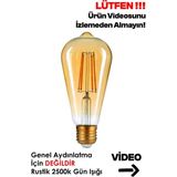 Mikasso Edison St 64 Flamanlı Rustik LED Ampul Armut Model Rustik Tasarruflu Ampul Beyaz