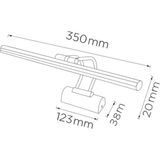 Mikasso Edl Shop 35CM LED Aplik Gold Kasa | 3200K Gün Işığı | IP20 Koruma | Ayna, Tablo ve Resim Banyo Üstü - Çok Renkli