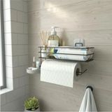 Mikasso Efe Home & More Yapışkanlı Raflı Kağıt Rulo Havluluk Peçetelik Havlu Kağıtlık Siyah Banyo Mutfak Düz - Çok Renkli