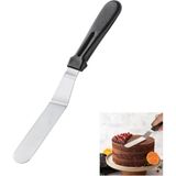 Mikasso Eğik Oval Uçlu Pasta Sıvama Spatulası 20 cm Çelik Beyaz