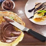 Mikasso Eğik Oval Uçlu Pasta Sıvama Spatulası 20 cm Çelik Metalik