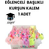 Mikasso Eğlenceli Başlıklı Kurşun Kalem Ponpon Kalemler Mavi - Çok Renkli