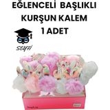 Mikasso Eğlenceli Başlıklı Kurşun Kalem Ponpon Kalemler Siyah - Çok Renkli