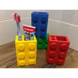 Mikasso Eğlenceli LEGO Tasarımlı 3D Diş Fırçalık ve Macun Düzenleyici Plastik Lacivert - Çok Renkli