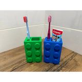 Mikasso Eğlenceli LEGO Tasarımlı 3D Diş Fırçalık ve Macun Düzenleyici Plastik Yeşil - Çok Renkli