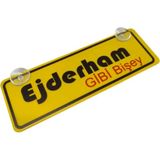 Mikasso Ejderham Gibi Bişey Yazılı Sarı Dekor Plaka Vantuzlu Cam Süsü 22X7.5CM Egb2 - Çok Renkli
