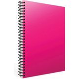 Mikasso Eko A4 100 Yaprak Plastik Kapak Spiralli Defter (2033) Kareli Pembe Sert Spiralli Kareli 100 Yaprak - Çok Renkli