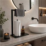 Mikasso El Havluluk Banyo Mutfak Tezgah Üstü Kağıt Havluluk Metal Ev Banyo Düzenleyici Metal Siyah - Çok Renkli