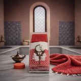 Mikasso El Yapımı Hamam Hediye Seti – Havlu Sabun ve Dekoratif Ayna Pamuk Kırmızı - Çok Renkli
