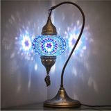 Mikasso El Yapımı Mozaik Masaüstü Lamba Renkli Otantik Masa Komodin Gece Lambası Metal Mavi - Çok Renkli
