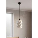 Mikasso Elara Spiral Sarkıt Avize/ Bioplastik Tekli Sarkıt Avize / E27 Duy Plastik 1 E27 Siyah Salon / Oturm - Çok Renkli