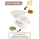 Mikasso Elegant Döner Süzgeç Bpa Free 180 Derece Dönme Açısı 3 Litre Hacmi Plastik
