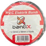 Mikasso Elektrik Bandı 10 Adet 19MMX10YDS Siyah Elektrik Izole Bandı 10'lu Paket Siyah