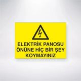 Mikasso Elektrik Panosu Önüne Hiçbir Şey Koymayınız 21X35 Arkası Arkası Yapışkanlı Sticker