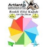 Mikasso Elişi Kağıdı A4 10 Renk 3 Paket El Işi Kağıdı 10 Lu Kreş Ana Sınıfı Okul Öncesi Sınıf Malzemesi - Çok Renkli