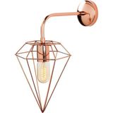 Mikasso Elmas Geometrik Tel Başlık Metal Tekli Aplik Bakır Kaplama,modern Dekoratif Duvar Lambası ELMAS-6303 - Çok Renkli