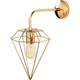 Mikasso Elmas Geometrik Tel Başlık Metal Tekli Aplik Gold Kaplama, Modern Dekoratif Duvar Lambası ELMAS-6304 - Çok Renkli