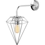 Mikasso Elmas Geometrik Tel Başlık Metal Tekli Aplik Krom, Modern Dekoratif Duvar Lambası ELMAS-6302 Metal M - Çok Renkli
